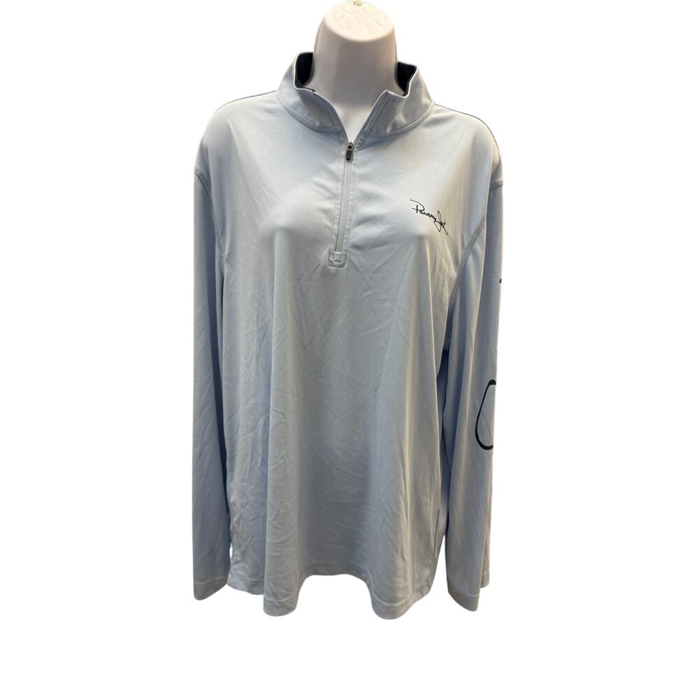 ✨ Panama Jack L/G Light Blue Quarter Zip Performance Pullover Mens Golf Top